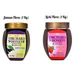 Orchard Honey Combo Pack (Jamun+Lichi) 100 Percent Pure and Natural (2 x 1 Kg)
